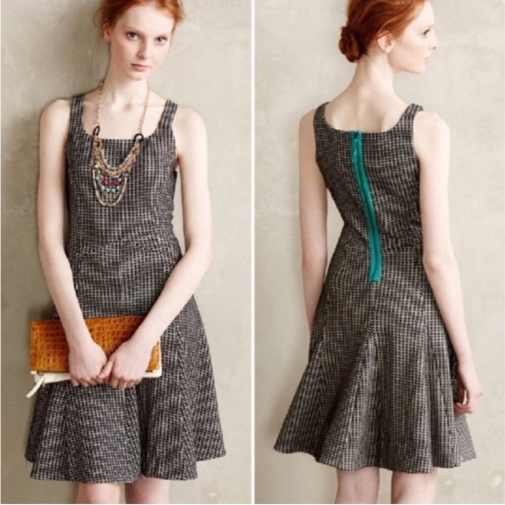 ANTHROPOLOGIE Bordeaux Tanith Skater Dress